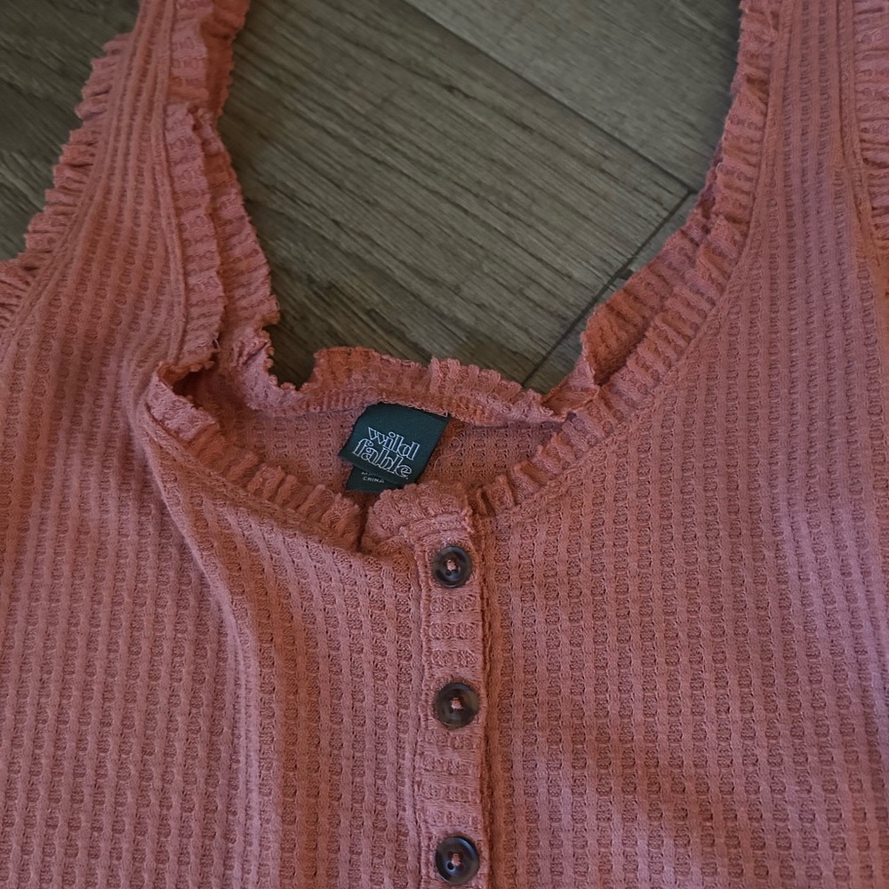 Wild Fable Coral Ruffled Sleeveless Blouse - Picture 5 of 10